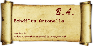 Boháts Antonella névjegykártya